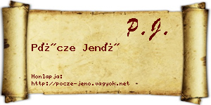 Pöcze Jenő névjegykártya